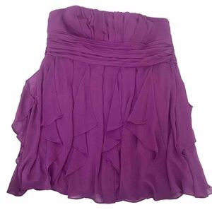 David’s Bridal strapless chiffon dress with layered skirt Size 24 Raspberry